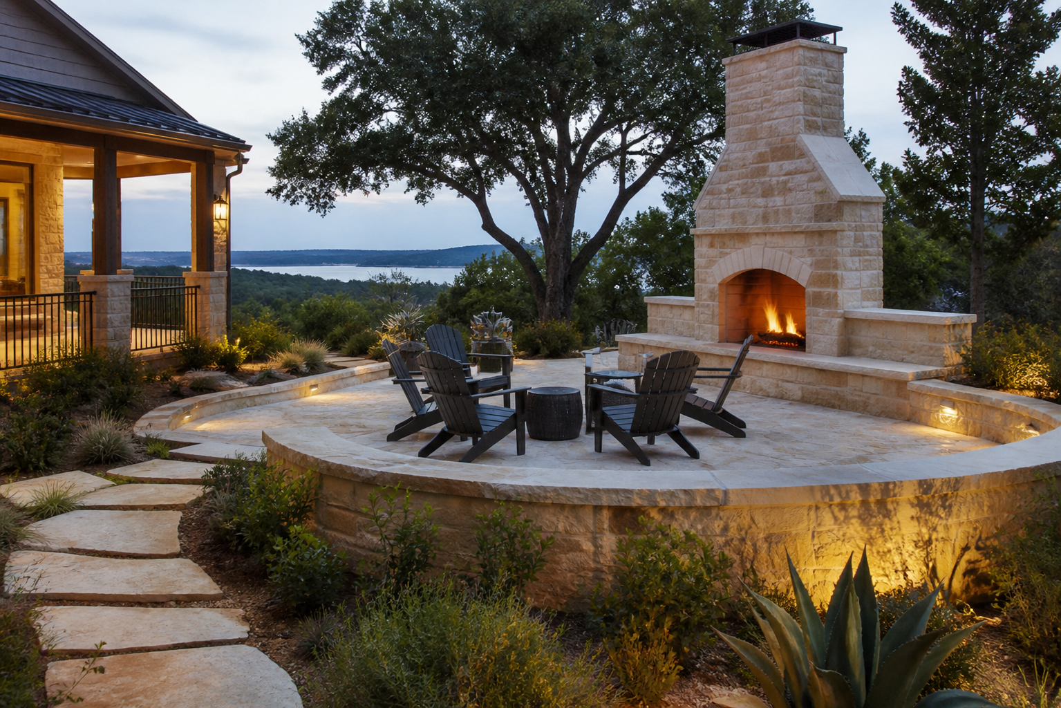 Albañilería, paisaje y construcción en Burnet, Texas