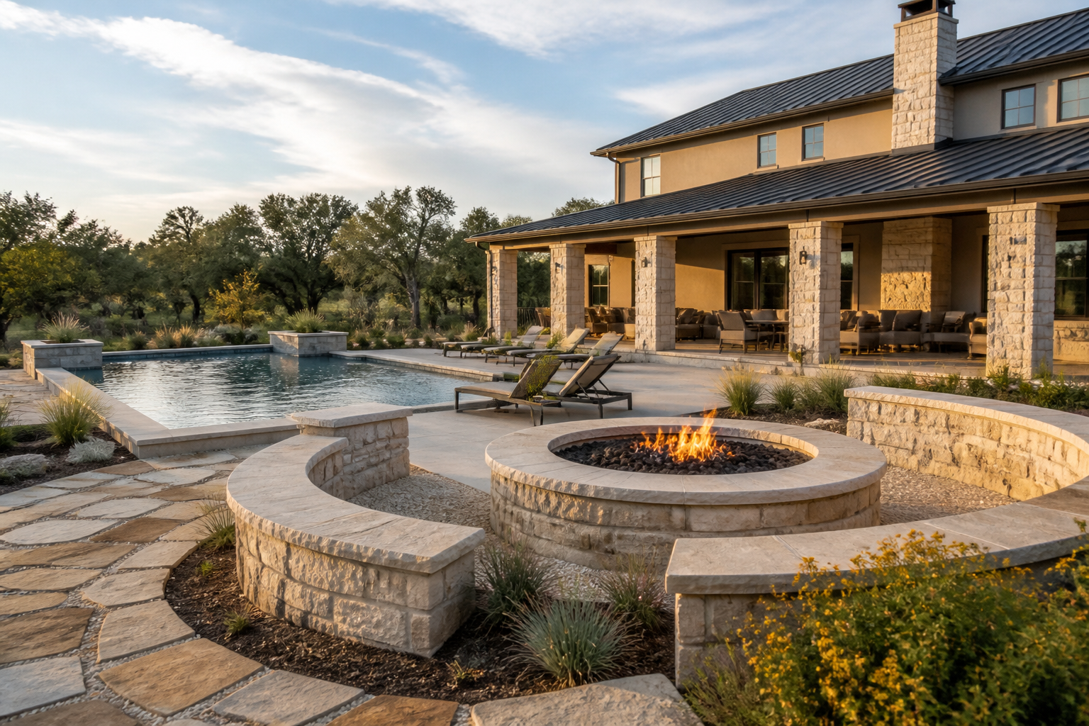 Albañilería, paisaje y construcción en Manchaca, Texas