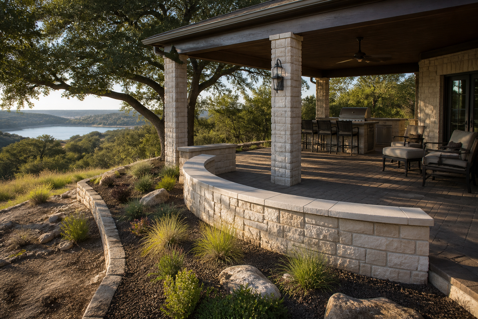 Albañilería, paisaje y construcción en Meadowlakes, Texas
