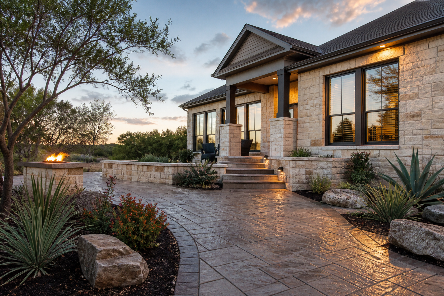 Masonry, landscaping, and construction in Mustang Ridge, Texas