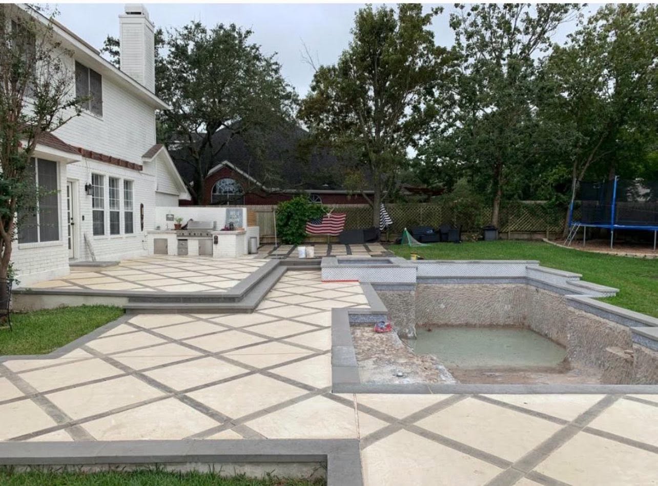 Backyard pool and hardscape