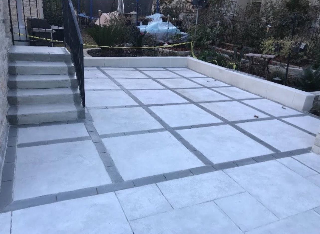 Courtyard concrete grid